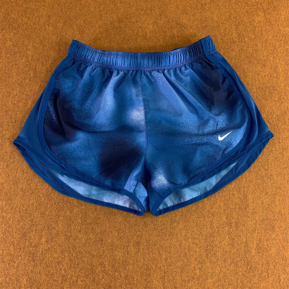 Nike Dri Fit Womens Size Medium Blue Tie Dye Tempo Running Shorts